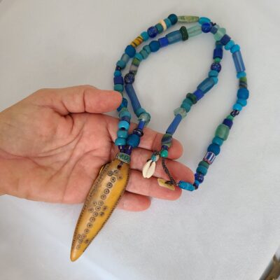 vintage-ethiopian-shaman-medicine-stick-pendant-and-old-glass-trade-beads-from-all-over-africa